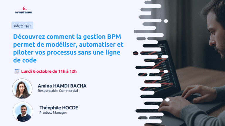 visuel webinar -Découvrez comment la gestion BPM permet de modéliser, automatiser et piloter vos processus sans une ligne de code.